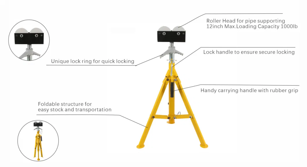 Steel Pipe Rolle Head Support