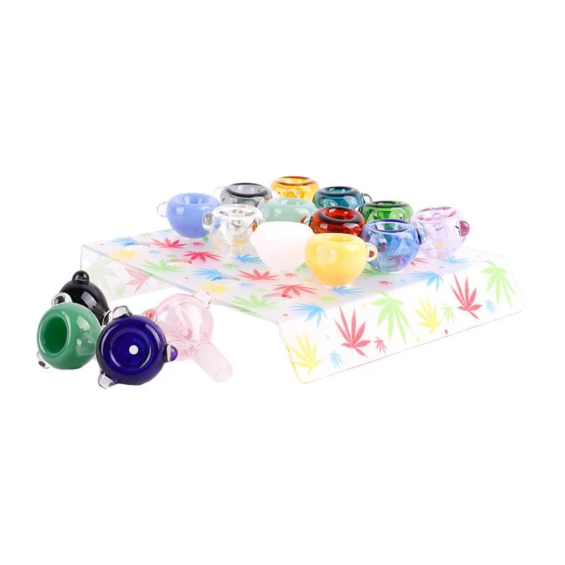 Glass Smoking Bowl Color Printing Display Hookah Glass Pipe Accessories Display Stand
