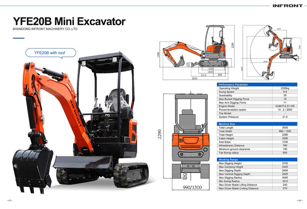 Infront Low Price Offer 1 Ton Small Hydraulic Excavator for Home