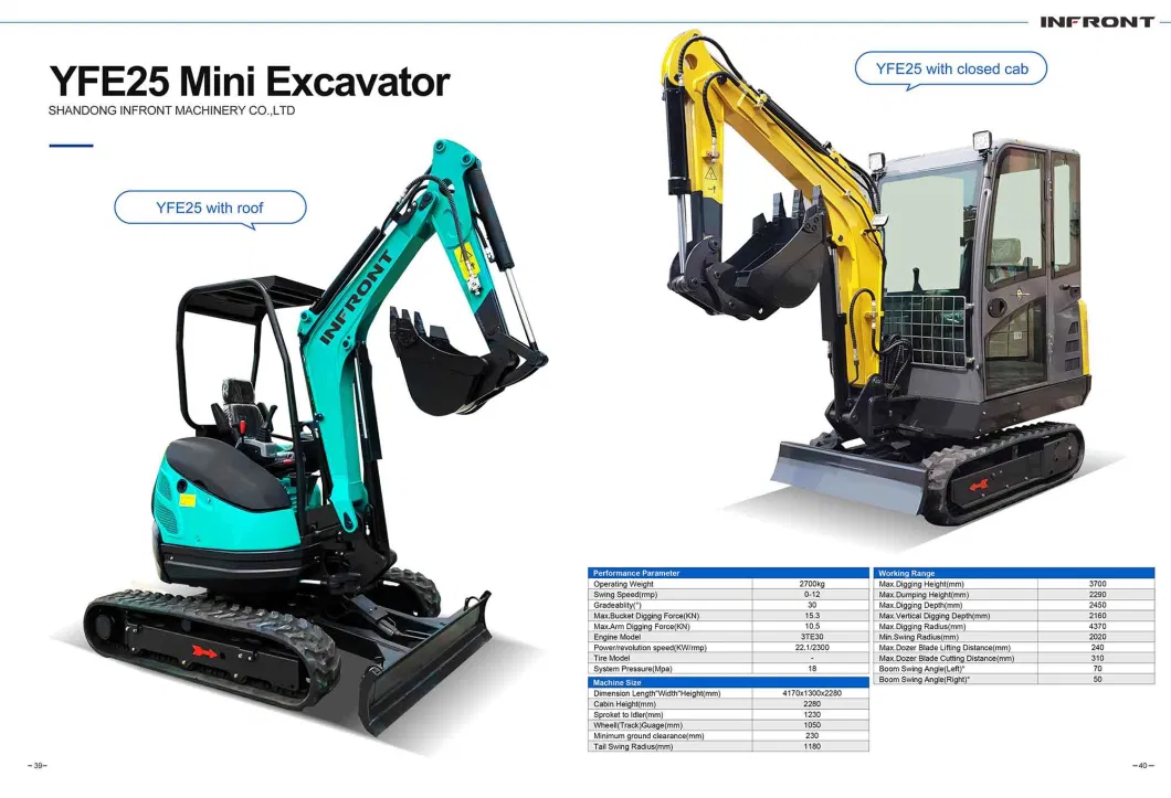 Infront Low Price Offer 1 Ton Small Hydraulic Excavator for Home