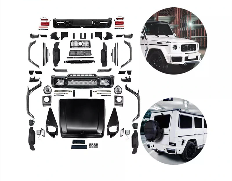 Mercedes Benz G63 Wide Upgrade Body Kit for G Class W463 G500 Year 1990-2018 with Front Rear Bumper Fender Grille Side Skirt Head Tail Light Hood