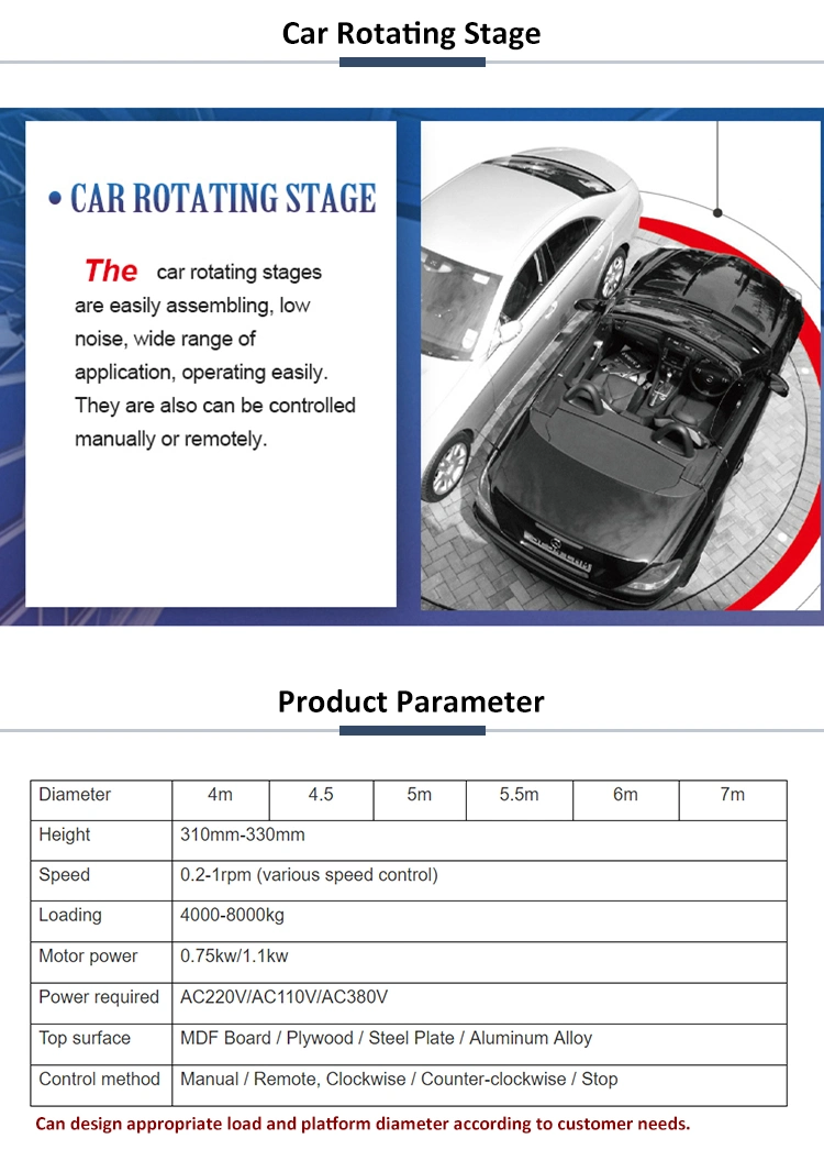 4.5m 5m Diameter 3000kg Automatic Garage Rotating Car Turntable Turning Table Electric Car Turntable Motor Drive Garage Car Turntable