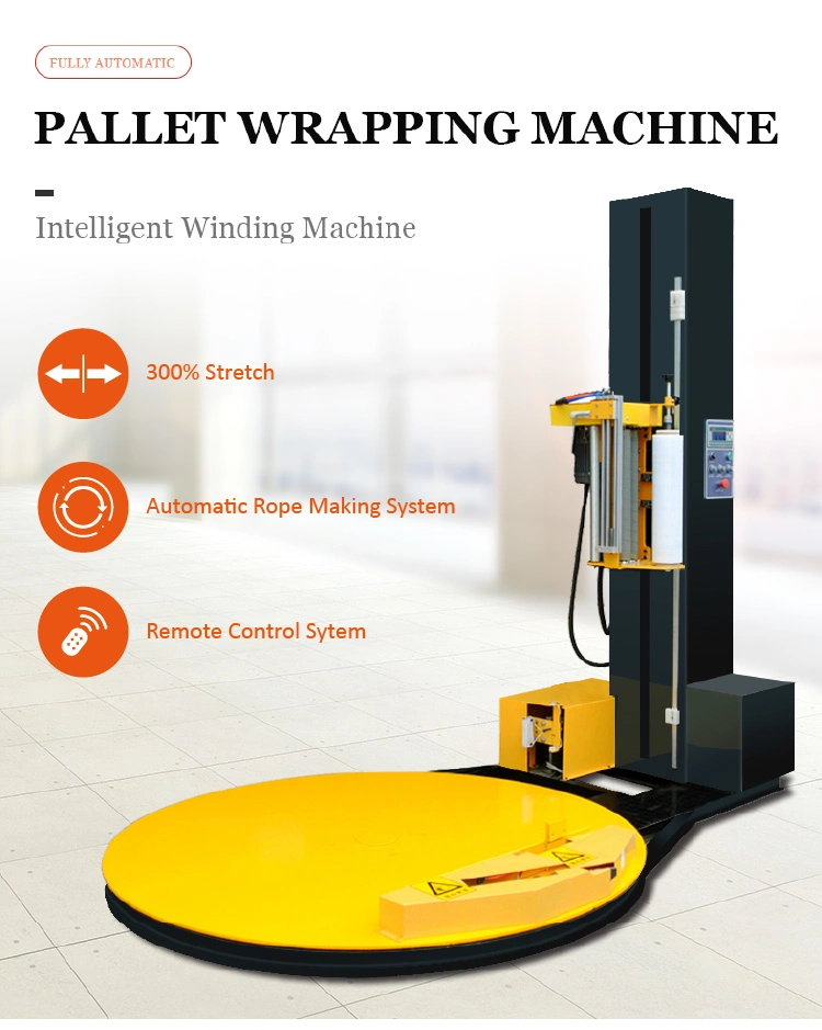 Electric Automatic Turntable with Pre-Stretch PE Stretch Film Pallet Stretch Wrapper Wrapping Packing Machine