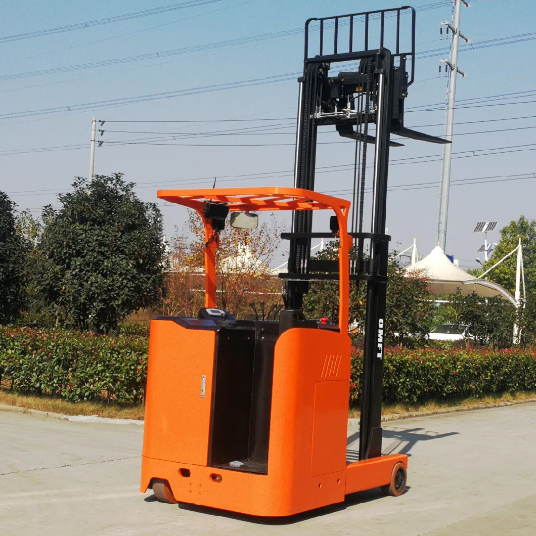 1ton 1.5 Ton 2ton 2.5ton Battery Operated Electric Reach Stacker Lifting Height 5500mm 5.5m Mast Pallet Stacker Truck