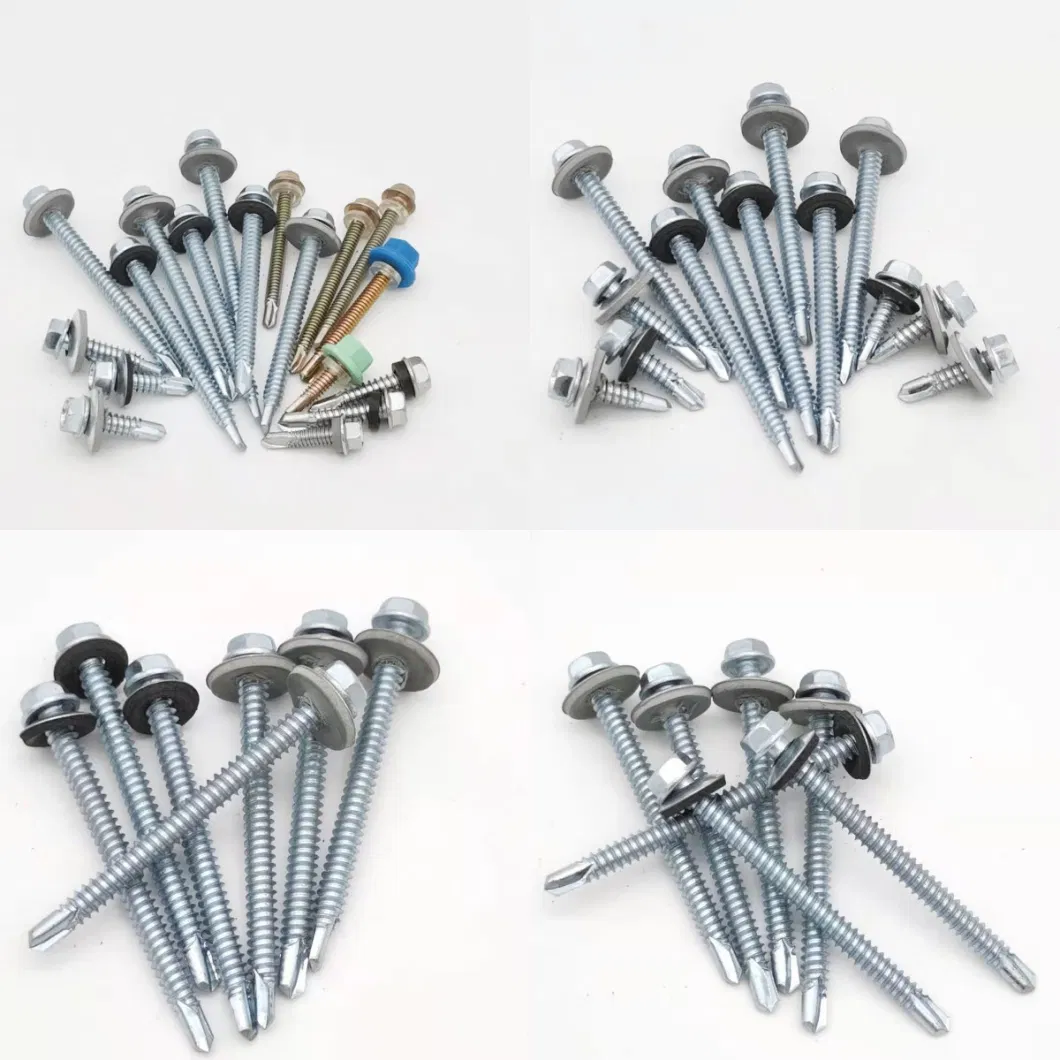 Zinc Indented Hex Head Drill Tail Screw Tek Screw