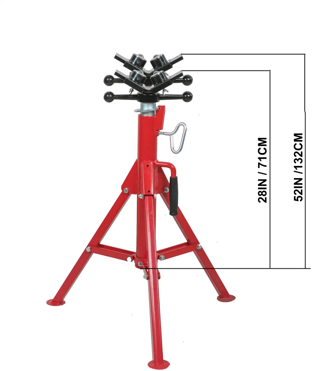 Folding Durable V-Head Pipe Stand with Single-Ball Transfer