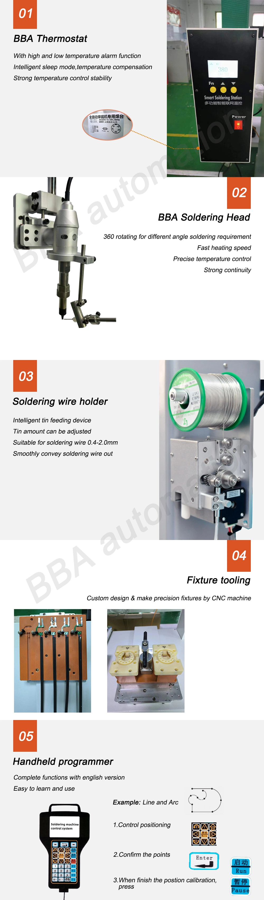 Bba High Quality Automation Wire Welding Machine with Four Axis Rotating Soldering Machine Electronic Products Machinery Automatic DIP Tht Soldering Machine