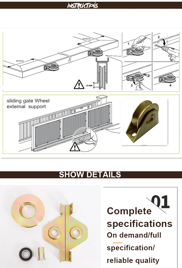 Heavy Duty Caster Wheels Sliding Gate Rollers Pully with V-Shaped Bracket