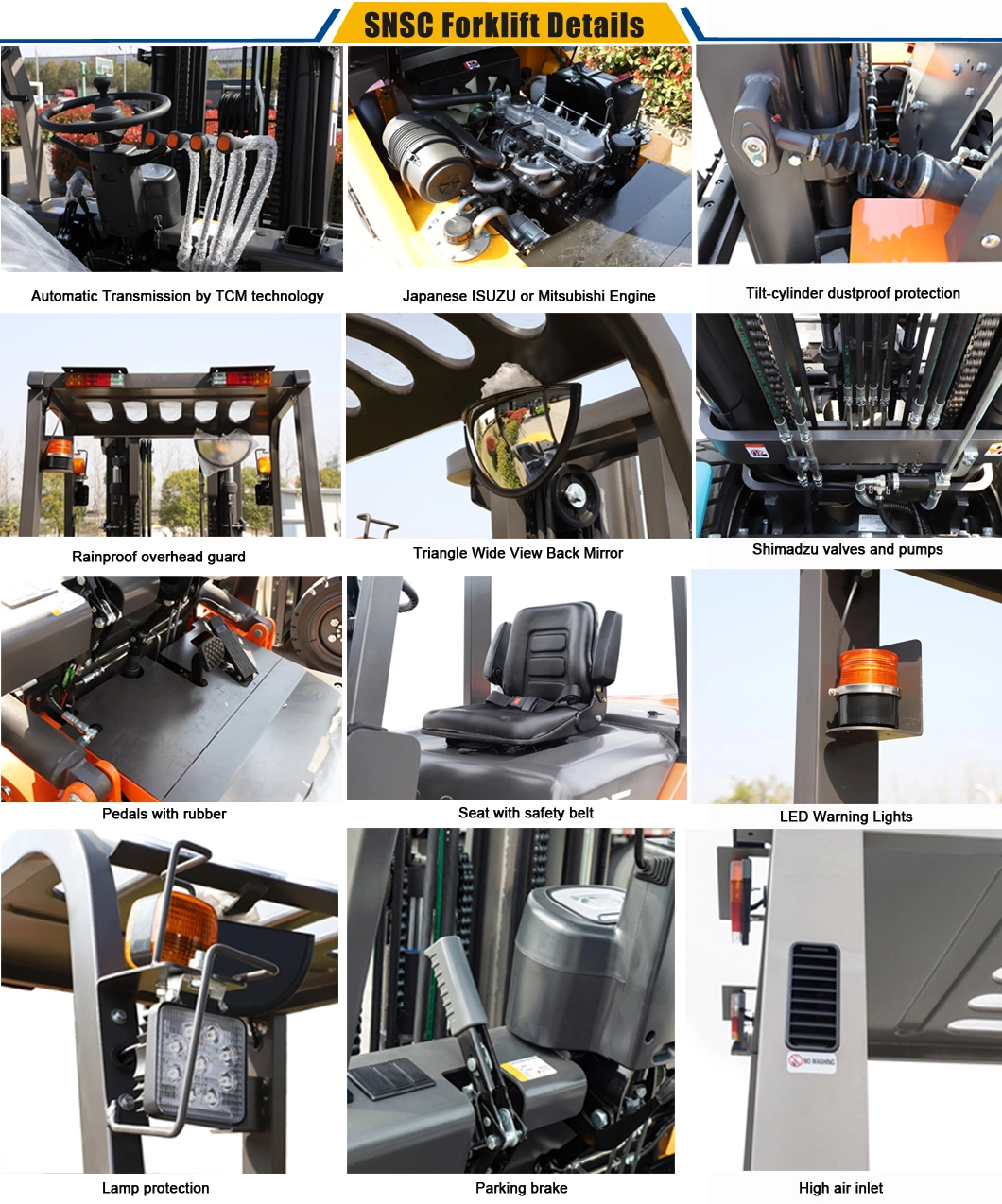 3.5 Ton Diesel Electric Petrol Forklift with 6m Lifting Height