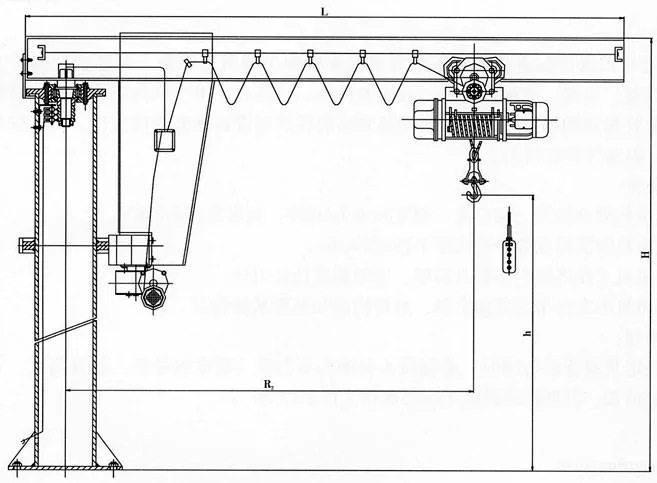 Mobile Column Pedestal Boom Swing Single Arm Jib Crane