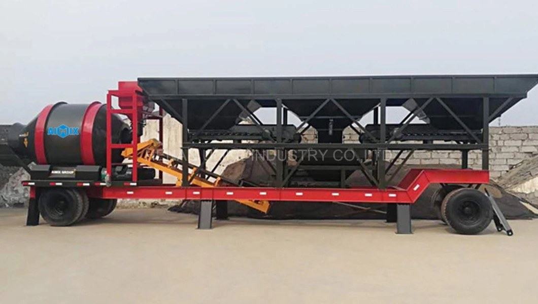 Yzg60 Mobile Concrete Batching Plant China Supplier Automatic Electric 60m3/H
