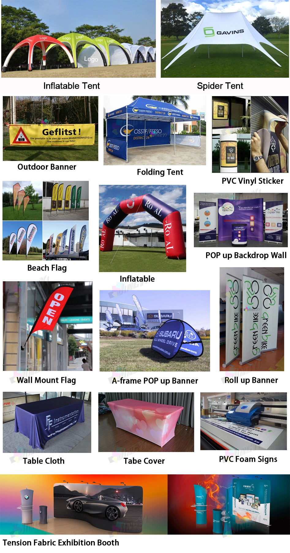 Event Display Banner Stand with Easy Set-Up and Aluminum Pipe Snake Shape