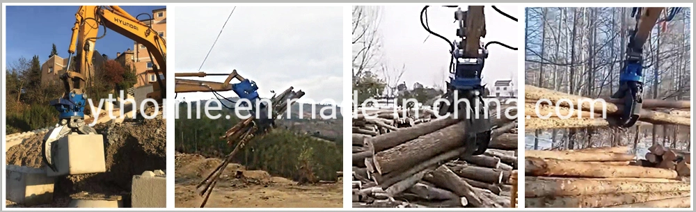 Hemei Log Wood Stone Loading Grapple Excavator Parts Hydraulic Wood Grapple
