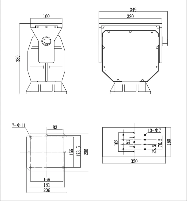 Heavy Pan Tilt Platform 50kg Payloads