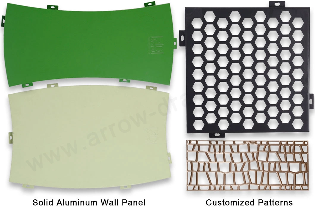 Powder Coating Lightweight Column Cover Metal Wall Cladding Panels