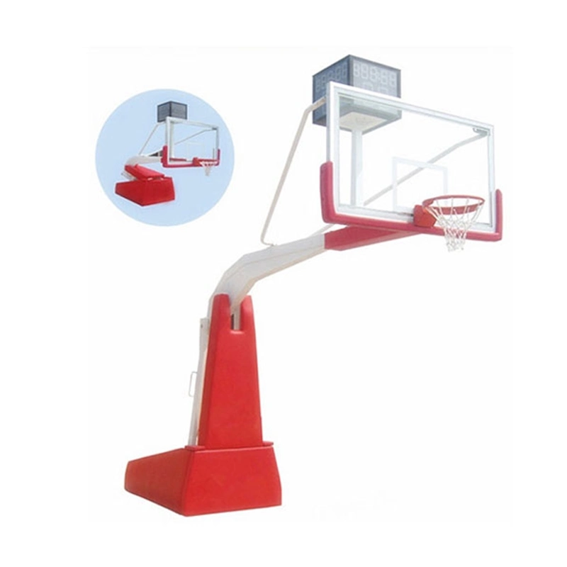 Factory High Quality Black Hydraulic Basketball Pole Manual Hydraulic Removable Basketball Hoops Stand Exported