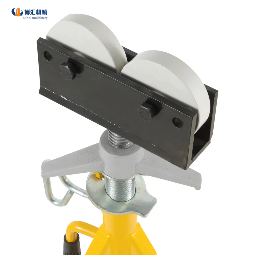 Big Roller Head Heavy Duty Pipe Stand Folding Support for Industrial Pipe Adjustable Pipe Stand