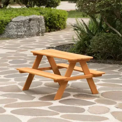  China Maker Durable Outdoor Picnic Patio Table Set Solid Wood Garden Dining Bench Table Set