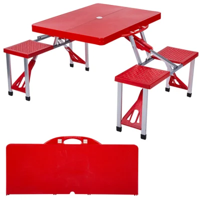 Collapsible Dining Table Folding Outdoor Desk Set