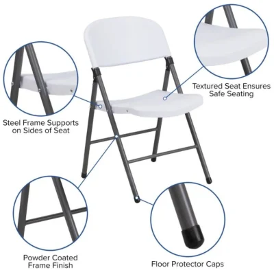 2023 Garden Camping Furniture Industrial Outdoor Steel Iron Metal Folding Chair for Dining Room