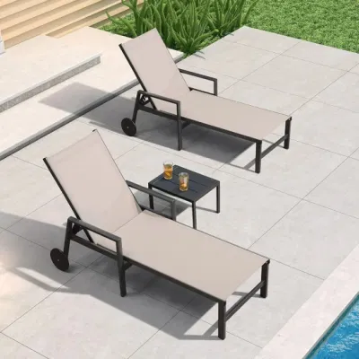  Hot Sale Outdoor Chaise Lounge Adjustable Aluminum Beach Chair