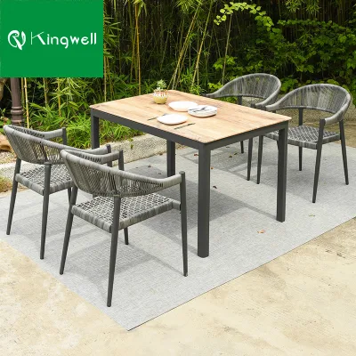 Outdoor Balcony Aluminum Modern Patio Furniture Table and Chair for Dining Room