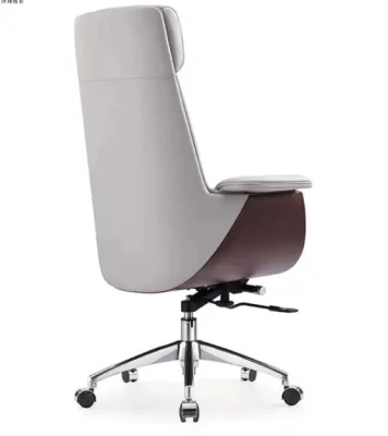 White Luxury Leather Executive Office Wooden Lifting Swivel Leather Chair Office Furniture (ZB-312A)