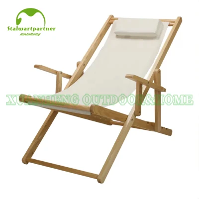  Folding Outdoor Wooden Patio Lounge Sling Chair
