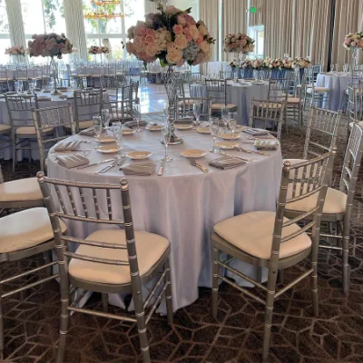Banquet Party Dining Plastic Monobloc Silver Resin Chiavari Chair for Events