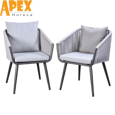  Garden Living Room Stylish Aluminum Furniture Arm Dining Chair Portable