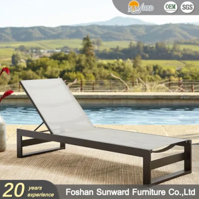  Customized Aluminum Chaise Lounge Morden Hotel Patio Pool Deck Chair Furniture Garden Beach Bed Outdoor Sun Lounger