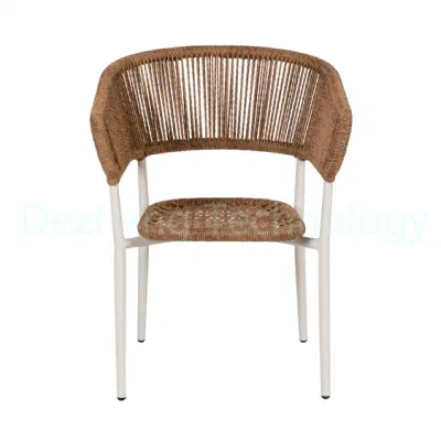  Modern Home Furniture Aluminum Cafe Restaurant Dining Rattan Arm Chair