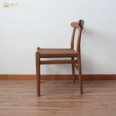  Modern Design Nordic Solid Wood Rope Weaving Dining Room Furniture Fast Food Furniture Restaurant Furniture Coffee Shop Furniture Dining Chair