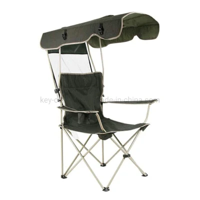 Wholesale Outdoor Metal Fishing Foldable Picnic Camping Portable Beach Chair with Sun Canopy Shade