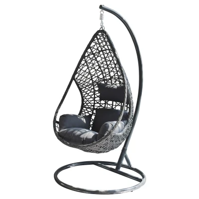  Home Patio Modern Furniture Swing Metal PE Rattan Plastic Hanging Chair for Outdoor Garden