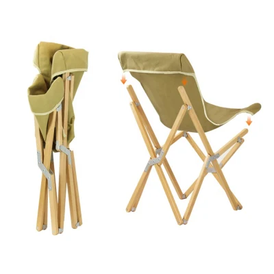 Outdoor Collapsible Foldable Bamboo Lawn Chairs Leisure Folding Relaxing Wooden Camping Chairs