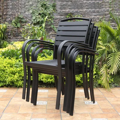 Modern Plastic Wood Restaurant Garden Tables Outdoor Chair