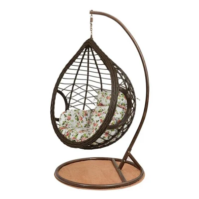  Cheap Price Indoor Outdoor Modern Hanging Swing Chair Bamboo Patio Rattan Wicker Egg Swing Chair