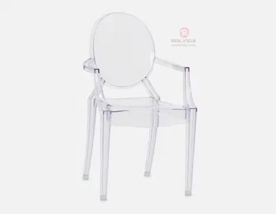Wholesale High Quality Commercial Hotel Furniture Banqueting Chair Transparent Plastic Hotel Armrest Ghost Chair