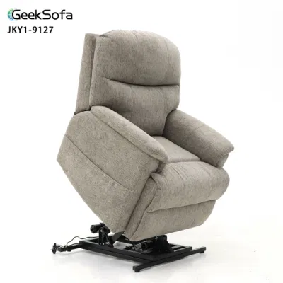  Geeksofa Linen Fabric Power Medical Lift Recliner Chair with Zero Gravity and Roller System for The Elderly
