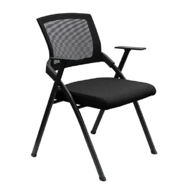 Aluminum Metal Frame Training Folding Black Stackable Chairs for Office