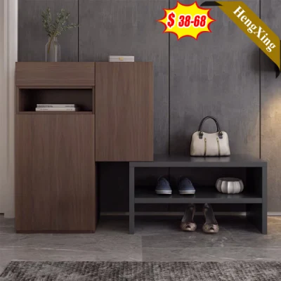  Modern Simple Living Room Dining Furniture Household Wooden Drawer Storage Cabinets Shoe Rack with Bench Stool Chair