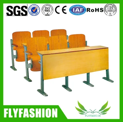 School Wooden Lecture Hall Desk and Chair Auditorium Folding Step Chair