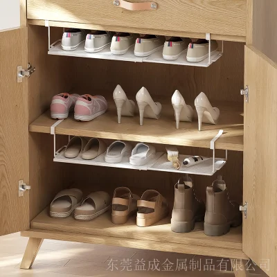 "Adjustable Underhung Shoe Rack - Simple Divider Shoe Organizer for Home Space-Saving, Hanging Shoe Cabinet with Layers"
