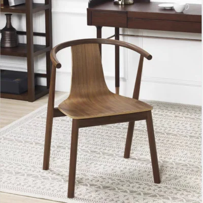 Nordic Walnut Wood Modern Furniture Leisure Dining Backrest Chair for Dining Room