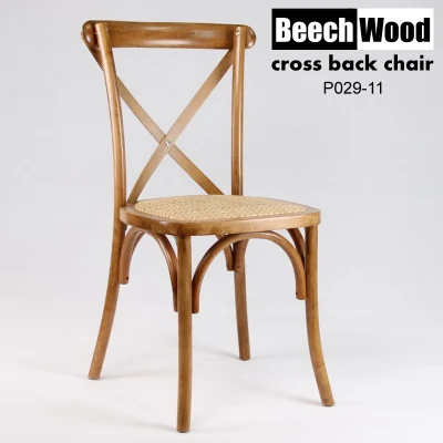  Wholesale China Antique Wood Resin Cross Back Wedding Restaurant Dining Chair