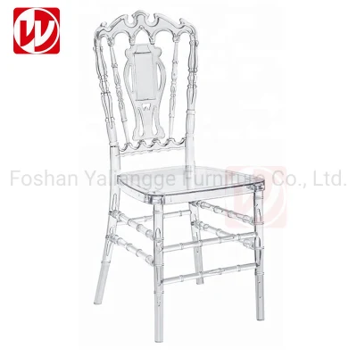  Wholesale Cheap Transparent Dining Chair Hotel Party Crystal Chair Event Plastic Resin Tiffany Chair