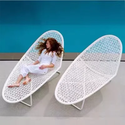 White Color Full Aluminum Patio Beach Outdoor Garden Furniture Chaise Sunbed Lounge