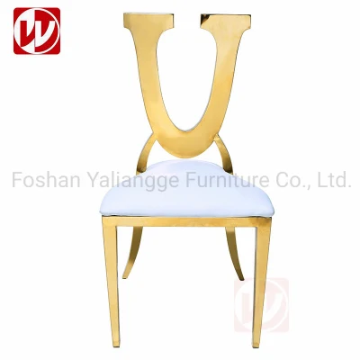 Mirror Gold Stainless Steel Butterfly Back Banquet Dining Chair Stacking Beige Velvet Wedding Chair
