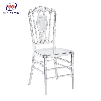  Royal Design Knock Down Transparent Resin Party Napoleon Chair Wholesale